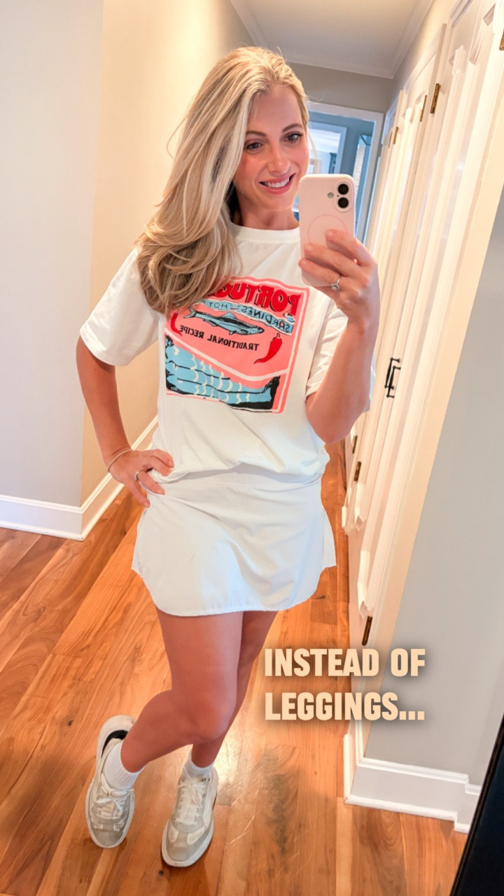 Leggings will always have a place in my closet. 🤍

But when I want something just as comfortable that feels a little more put together, I reach for a monochrome athletic skirt and tee.

Perfect for errands, school pickup, or running around all day without feeling underdressed.

Would you wear this instead of leggings?

#momstyle #classicstyle #everydaystyle #athleisure #outfitinspiration