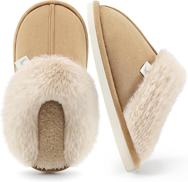 Aomigoct Slippers for Women House Shoes: Memory Foam Fuzzy Womens Slippers Indoor Outdoor Fluffy ... | Amazon (US)
