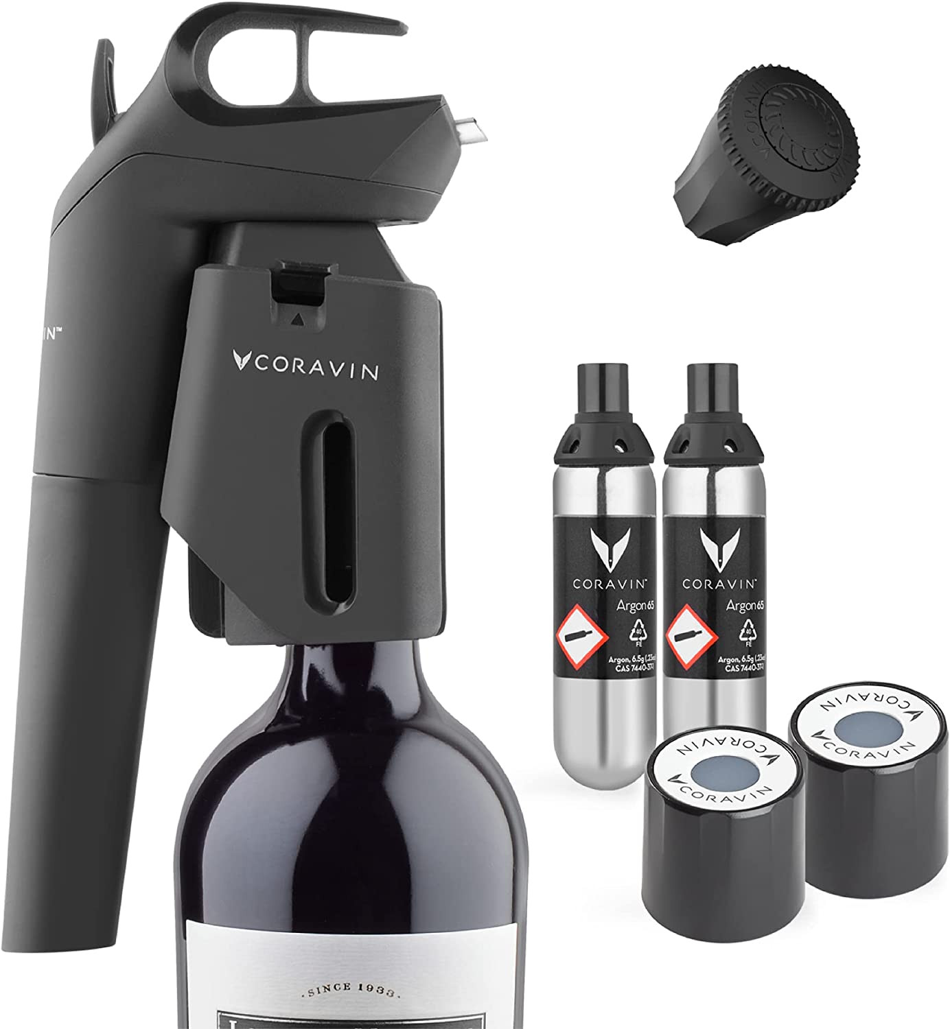 Coravin Timeless Three Plus Wine by the Glass System - Includes 1 Wine Preserver, 2 Argon Gas Cap... | Amazon (US)