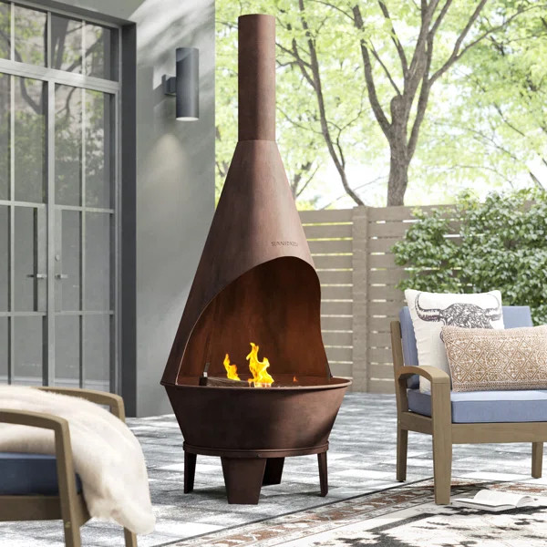 Amabel Steel Wood Burning Chiminea | Wayfair North America
