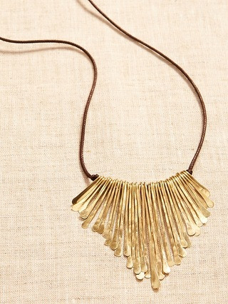Aureus + Argent | Brass Feather Bib Necklace | Banana Republic (US)