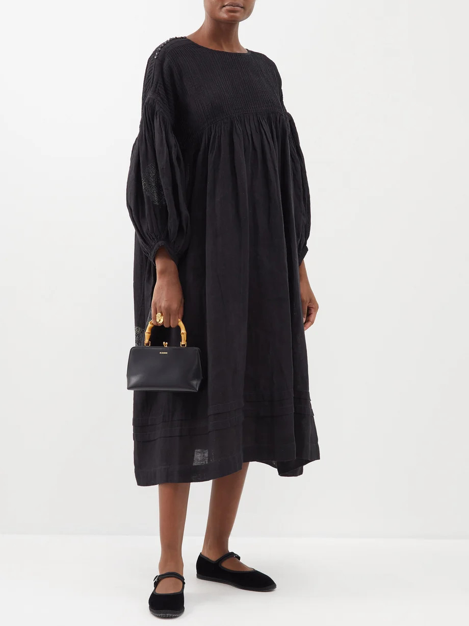 Blanket-stitched velvet Mary Jane flats | Vibi Venezia | Matches (UK)
