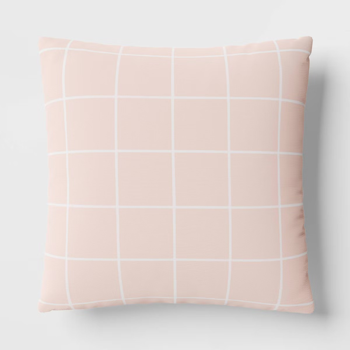17"x17" Grid Square Outdoor Throw Pillow Pink - Room Essentials™: UV & Weather-Resistant, Geome... | Target