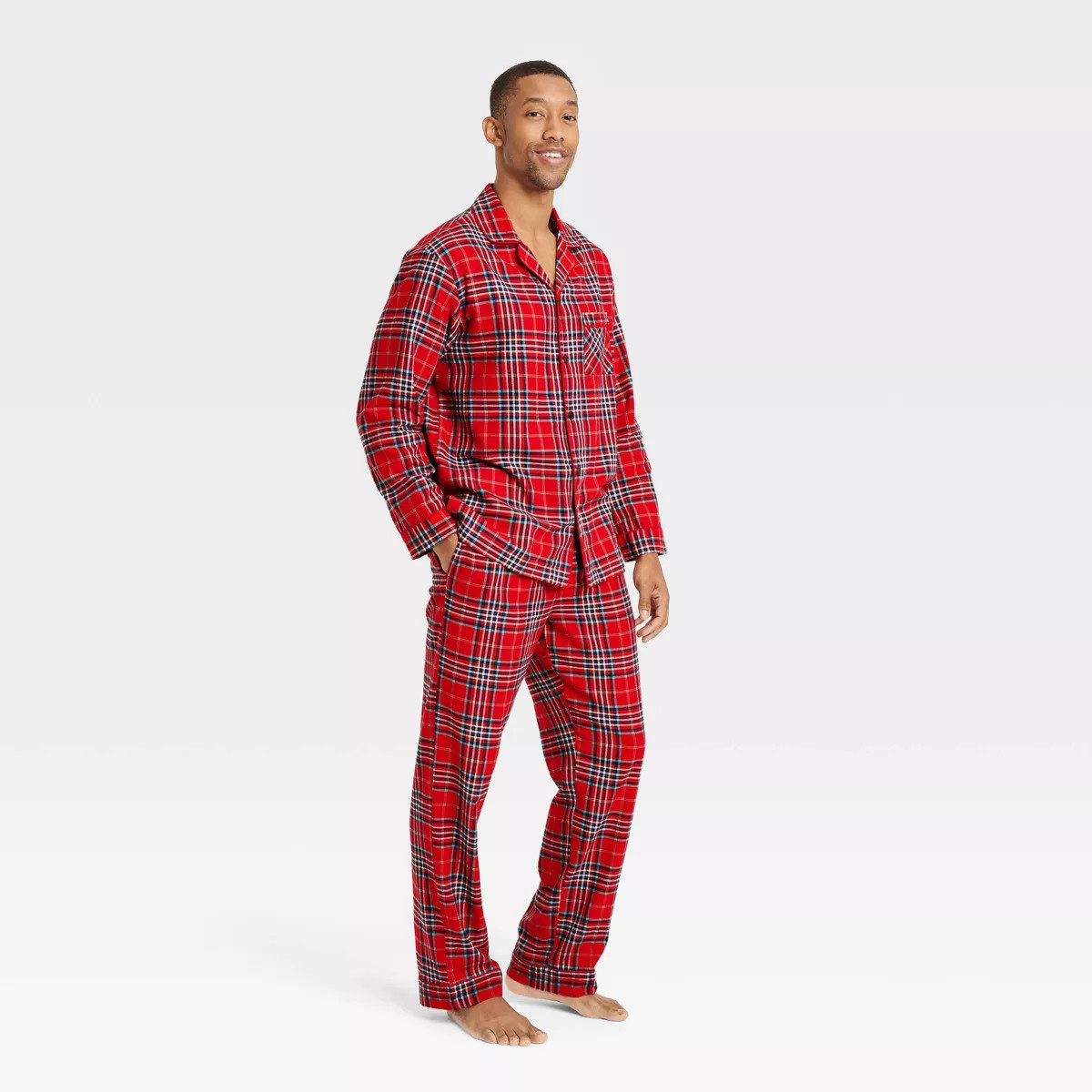 Men's Plaid Flannel Holiday Matching Family Pajama Set - Wondershop™ Red | Target