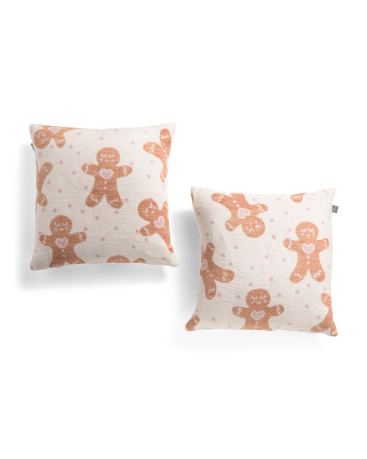 Made In Portugal 2pk 20x20 Gingerbread Hearts Pillows | TJ Maxx