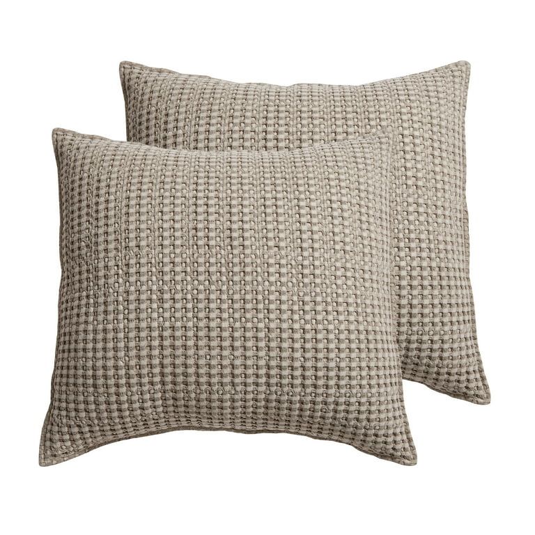 Levtex Home - Mills Waffle - Euro Sham (Set of Two) - Taupe - Sham Size (26 x 26in.) | Walmart (US)