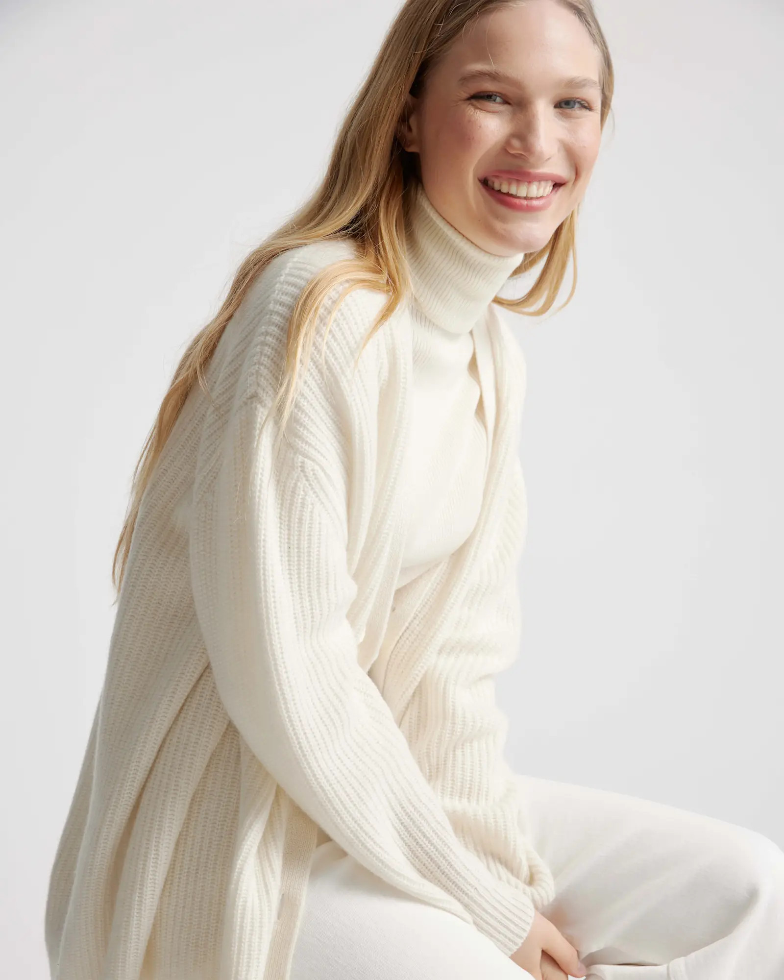 Mongolian Cashmere Oversized Boyfriend Cardigan Sweater | Quince