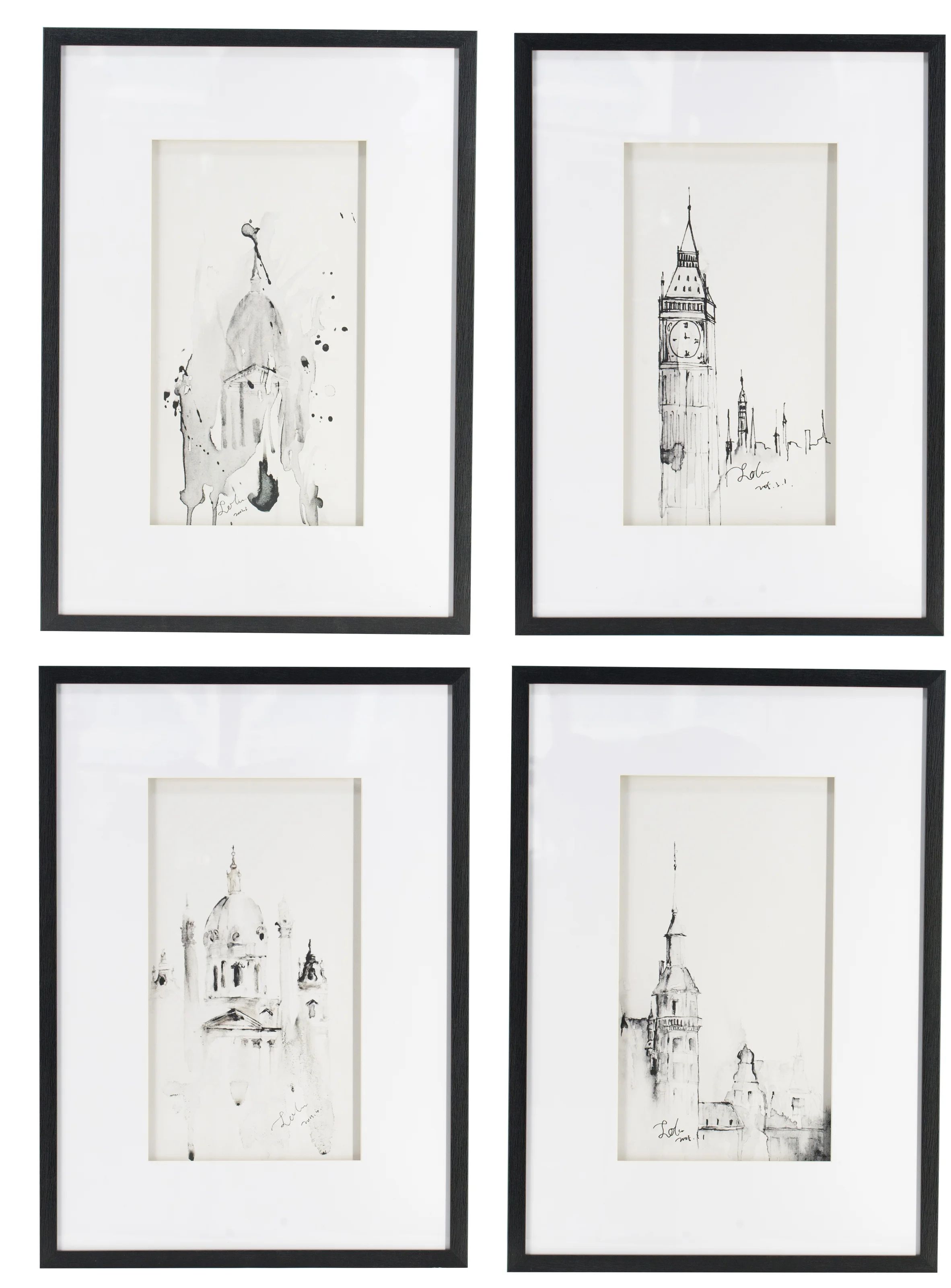 Architecture 4 Pieces Painting | Wayfair North America