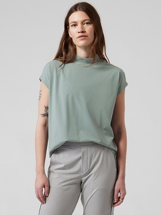 Away Mock Neck Tee | Athleta