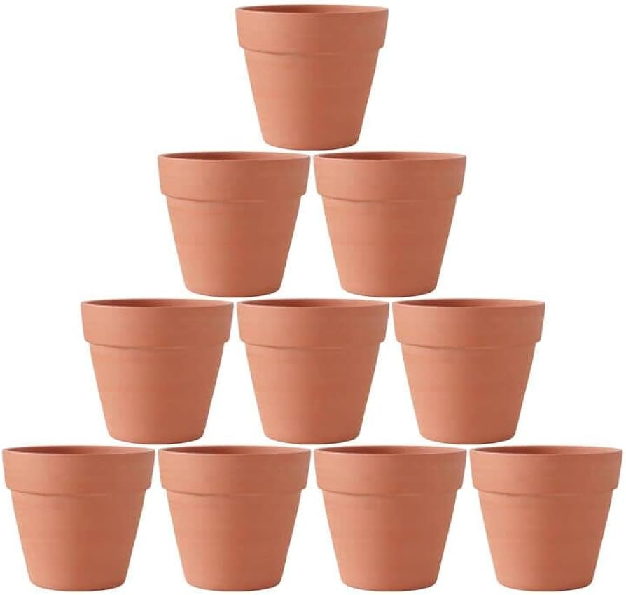 4inch 10pcs Terracotta Pots, Terracotta Pots for Plants/Succulent/Cactus with Drainage for Indoor... | Amazon (US)