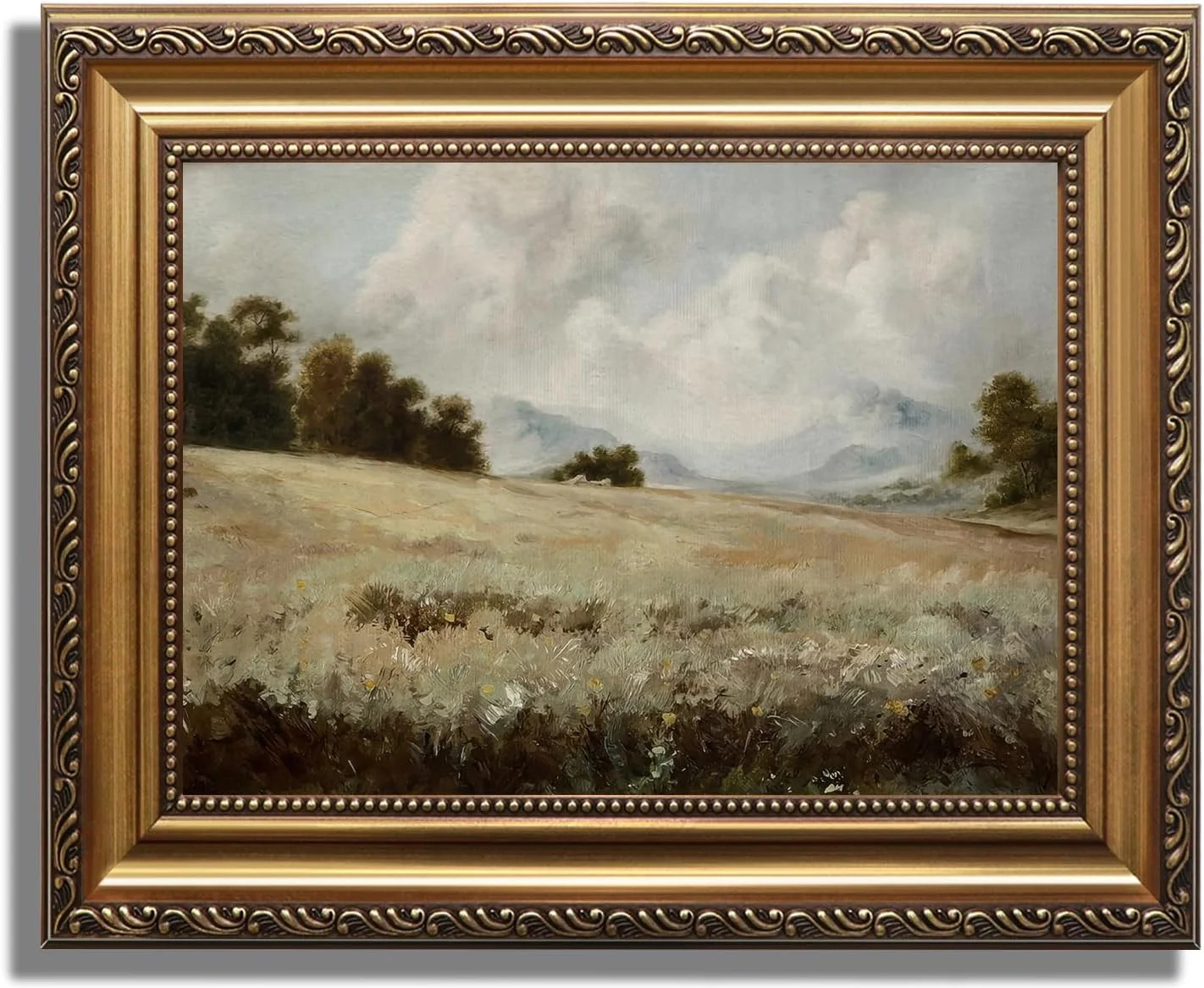 AEFER Gold Framed Vintage Wall Art, Vintage Countryside Canvas Oil Painting Farmhouse Decor Wall ... | Walmart (US)