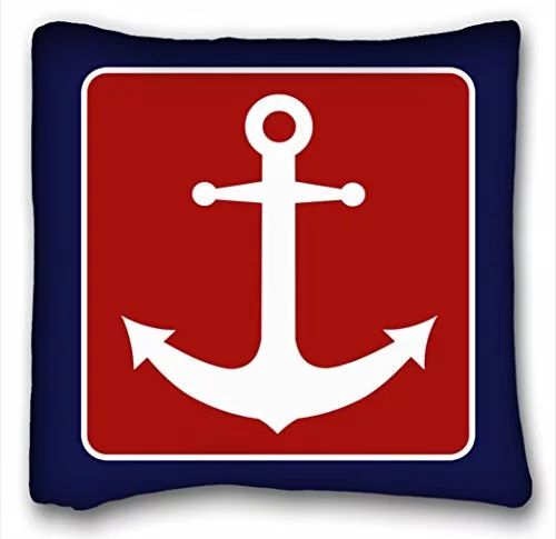 WinHome Nautical Anchor - Red White And Blue Throw Pillow Personalized Square Throw Pillow Case D... | Walmart (US)
