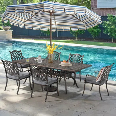 Ambrozie 6 - Person 86.4'' L Outdoor Dining Set | Wayfair North America