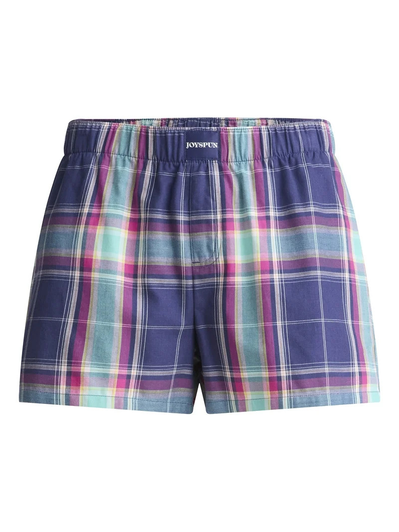 Joyspun Women's Woven Pajama Boxer Shorts, 3'' Inseam, Sizes XS-3X | Walmart (US)