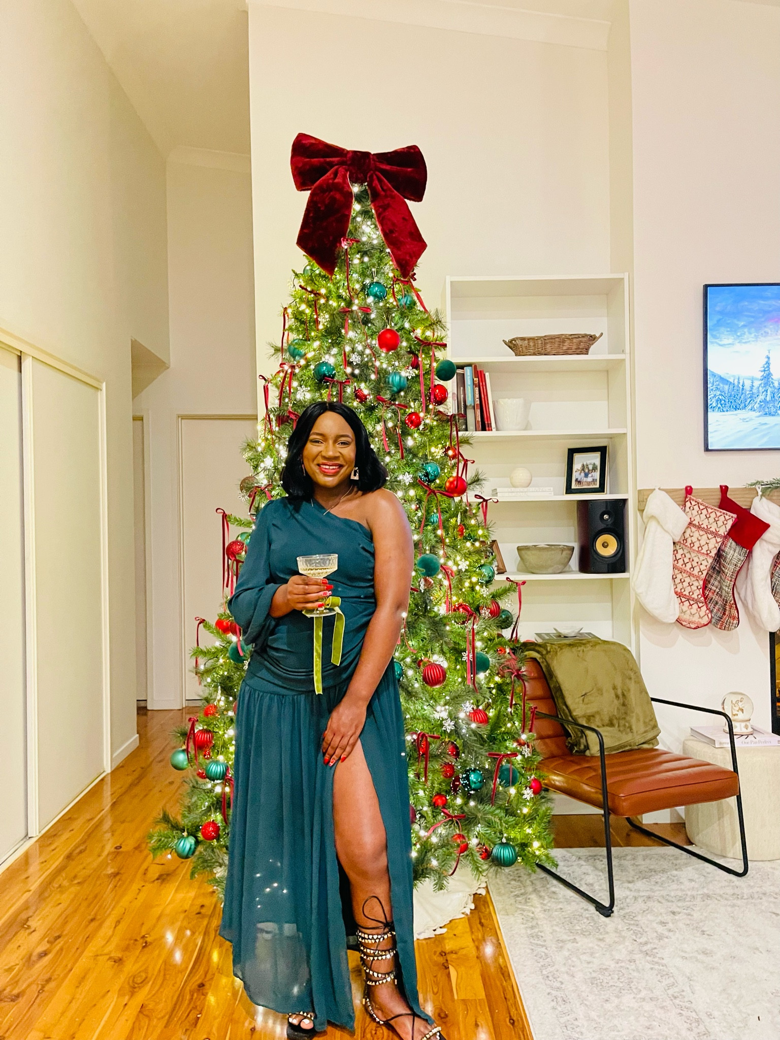Make an impression this holiday season! 
This emerald green one shoulder dress is absolutely stunning! It is the perfect balance of elegance & sass. I love the high split that adds a special touch to the dress and will be sure to have you looking and feeling your best. 


#LTKwedding #LTKparties #LTKHoliday