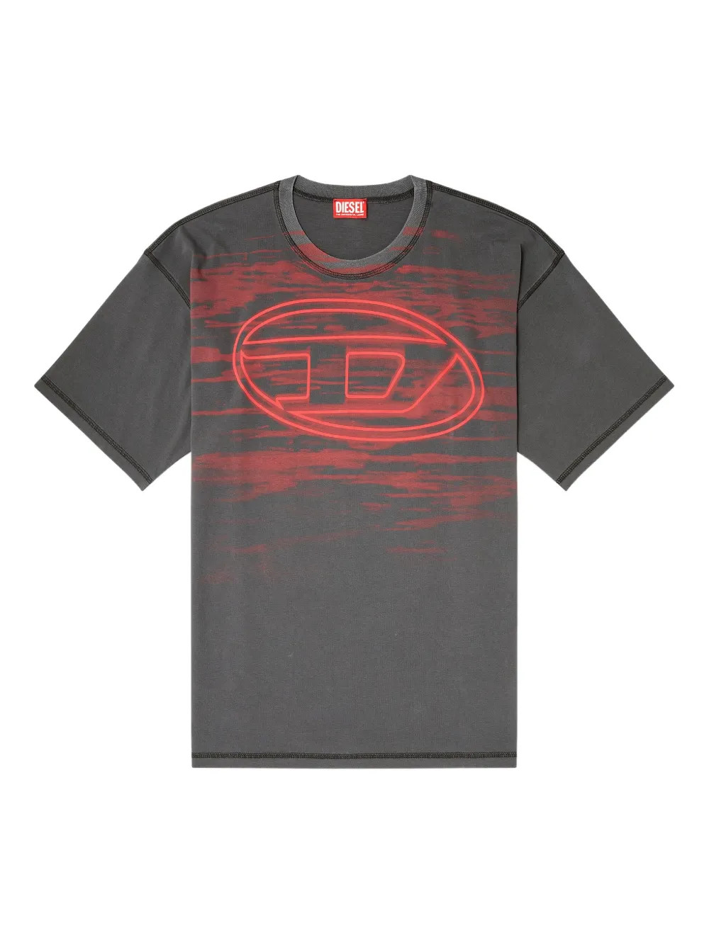 Diesel logo-print T-shirt | Grey | FARFETCH | Farfetch Global