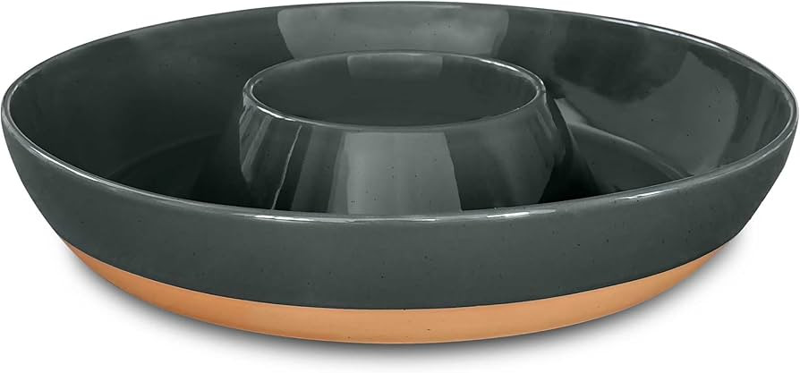 Mora Ceramic Chips and Dip Serving Tray: Large Divided Party Bowl Set for Chips & Salsa, Veggies ... | Amazon (US)