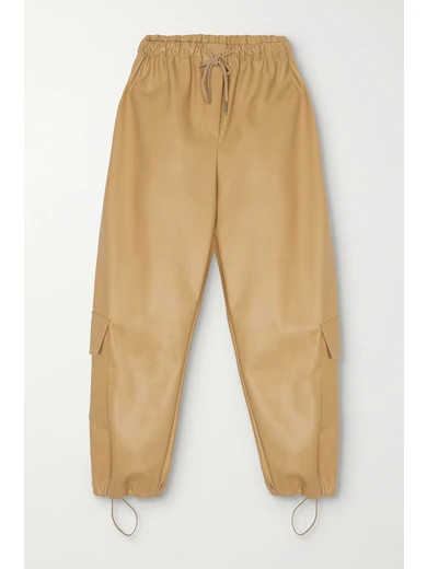 Frankie Shop - Yoyo Faux Leather Tapered Pants - Tan | NET-A-PORTER (US)
