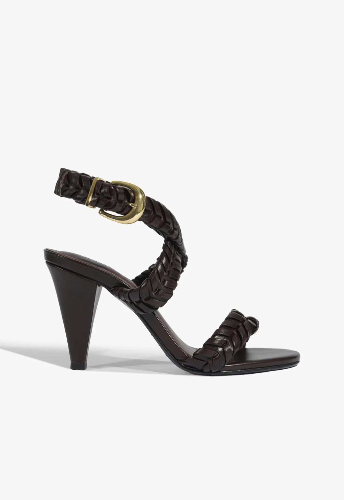 Cipri Brown Mid Block Heel Sandal | Schutz (US)
