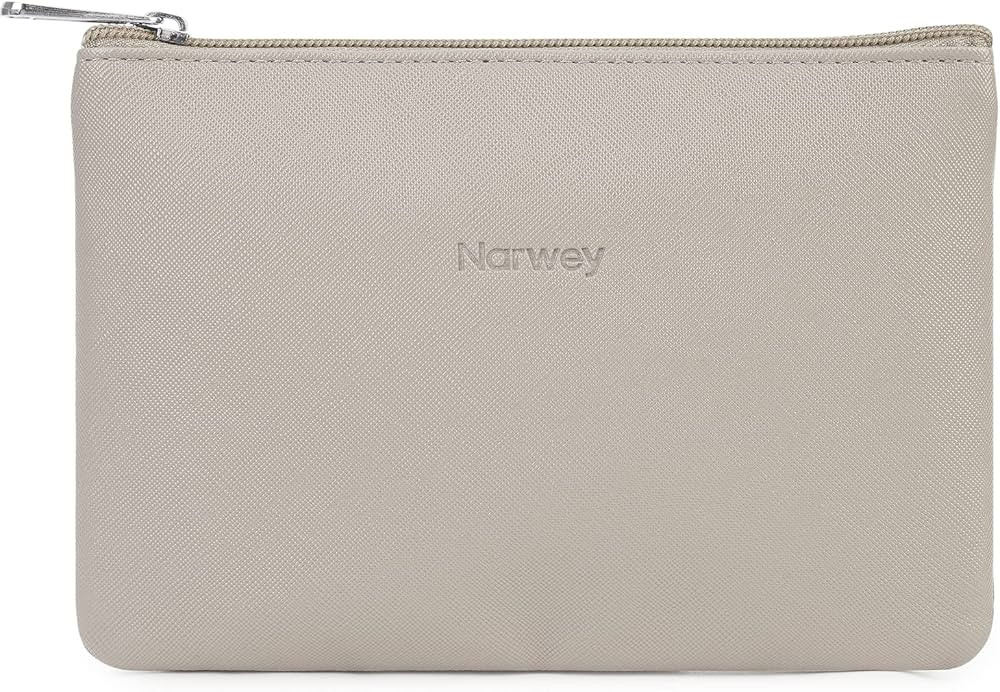 Narwey Small Makeup Bag for Purse Vegan Leather Travel Makeup Pouch Mini Cosmetic Bag Zipper Pouc... | Amazon (US)