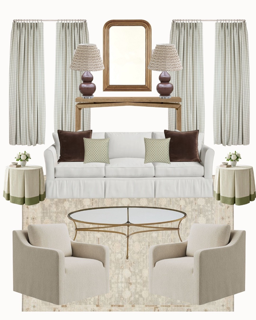 Nancy meyers living room. Traditional living room. Green living room. Neutral living room. Cozy living room. Living room ideas. Nancy meyers aesthetic.