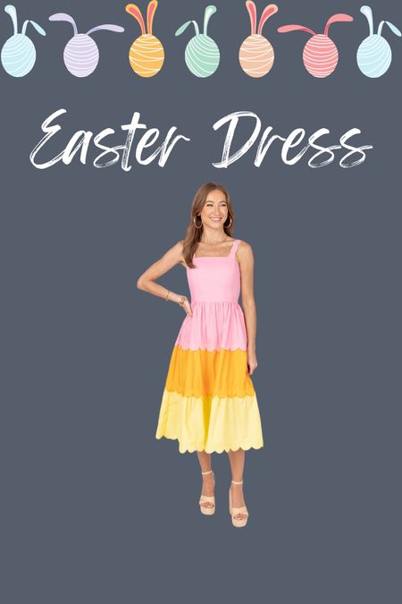 Easter 
Spring outfit 
Maternity dress 
Colorblock dress 
Scallop dress 
Midi dress 
Easter dress 
Spring dress 

#LTKstyletip #LTKSeasonal
