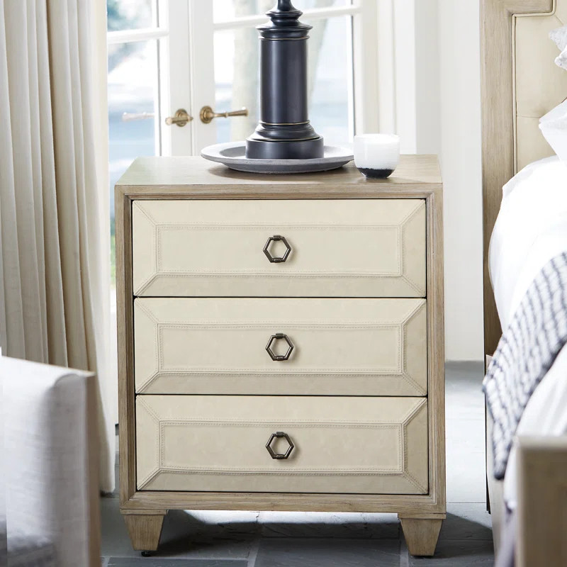 Santa Barbara 29.75'' Tall 3 - Drawer Nightstand in Sandstone | Wayfair North America