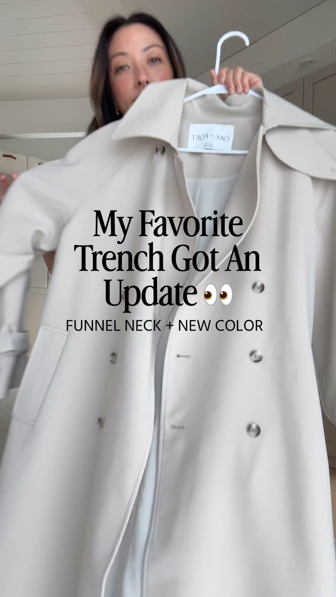 New oversized Oak + Fort Trench coat. This one has a slightly larger collar so that it can stand up and be a funnel neck. Otherwise, it’s the same coat. This is the new Feather Grey color. My trench is old and it appears they made these slightly smaller (in a good way). Still size down but not the xxs fits really well

Oak + For trench xxs
Aritzia tee medium
Eileen Fisher arch pants PP
Reformation flats 5
DeMellier New York bag medium
YSL sunglasses 
Electric Picks earrings 
Dorsey James necklace 15”

#LTKPetite #LTKWorkwear #LTKOver40