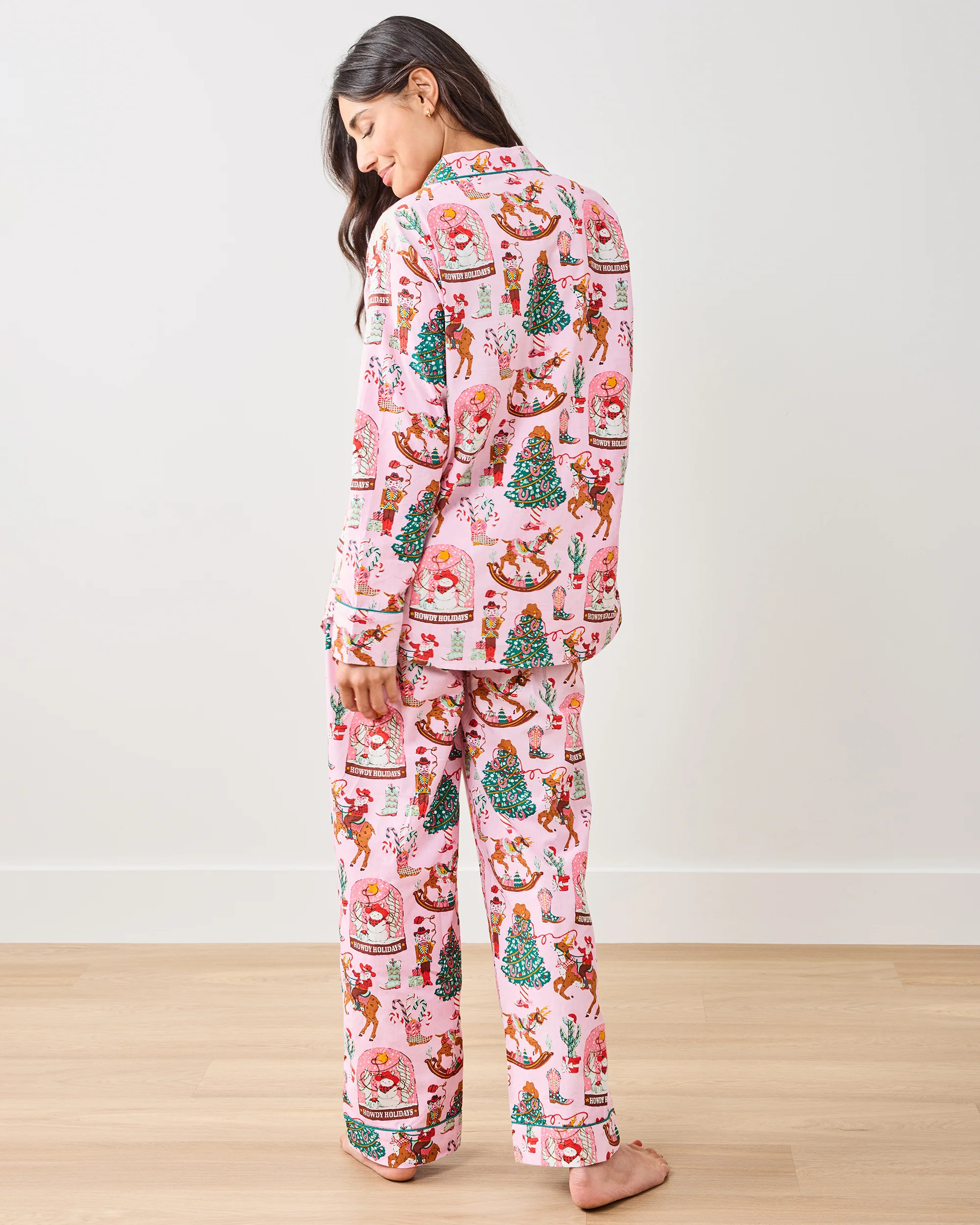 Cowboy Christmas - Long PJ Set - Pink Boots | Printfresh