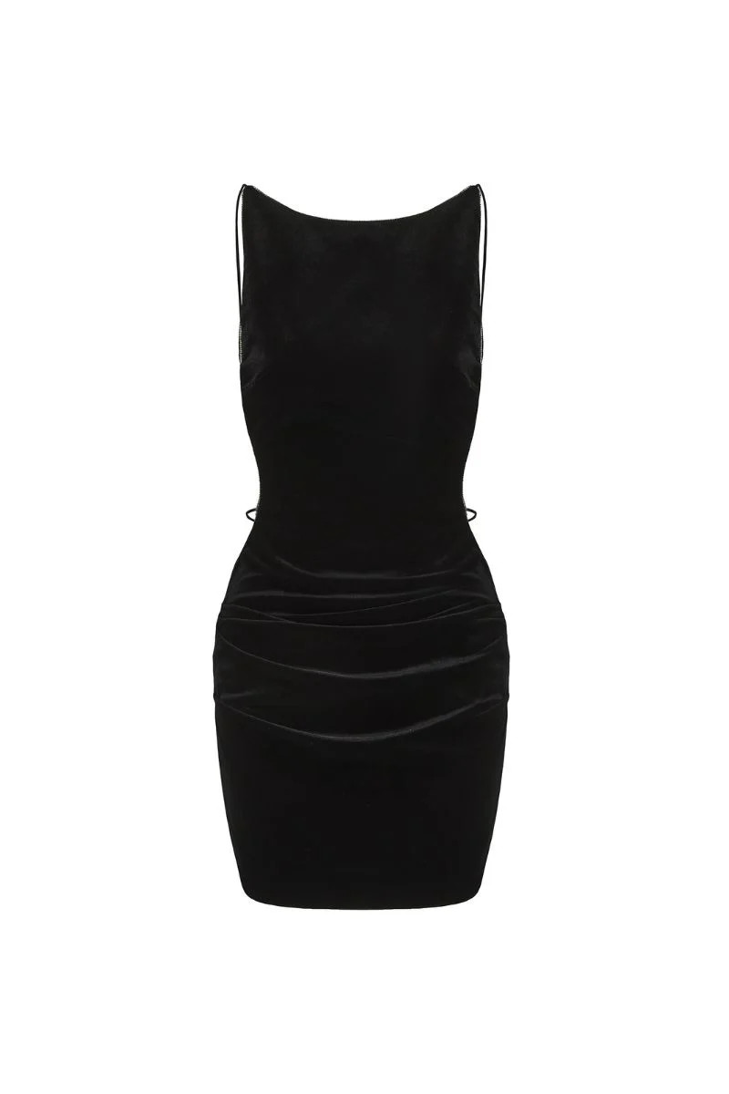 Lucia Velvet Dress (Black) | Nana Jacqueline