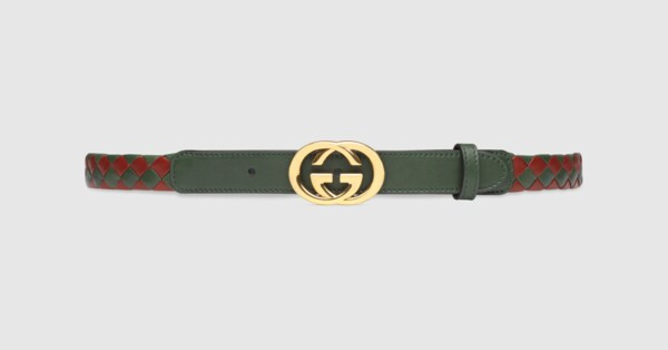 Gucci Woven belt with Interlocking G | Gucci (US)