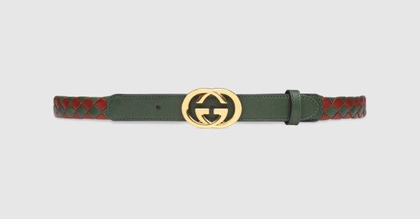 Gucci Woven belt with Interlocking G | Gucci (US)