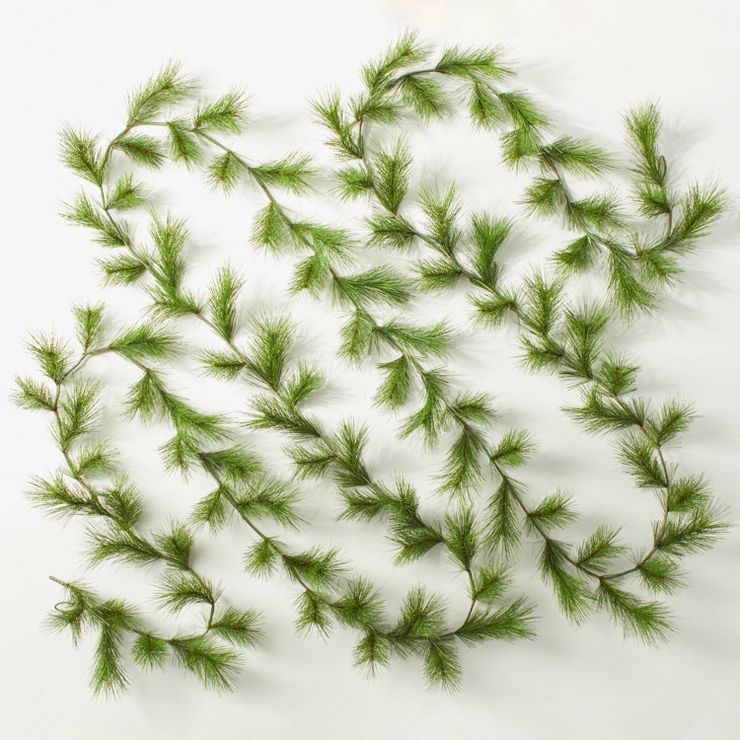 20&#39; Needle Pine Seasonal Faux Garland Green - Hearth &#38; Hand&#8482; with Magnolia | Target