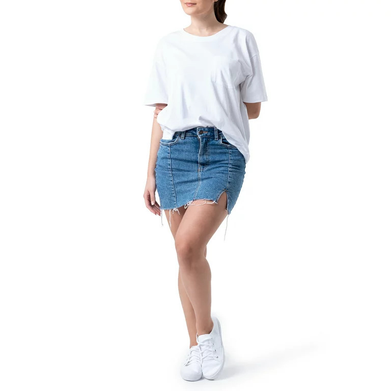 Time and Tru Womens Pima Cotton Boyfriend T-shirt | Walmart (US)