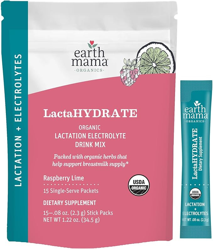 Earth Mama Organic LactaHYDRATE Lactation Hydration Drink Mix - 3.35 oz - Certified Organic by Or... | Amazon (US)