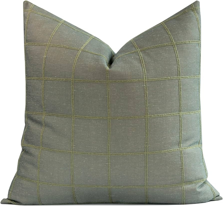 Crumbs Home Modern Farmhouse Fall Linen Indoor Outdoor Throw Pillow Cover Only, 22"x22" Water Rep... | Amazon (US)