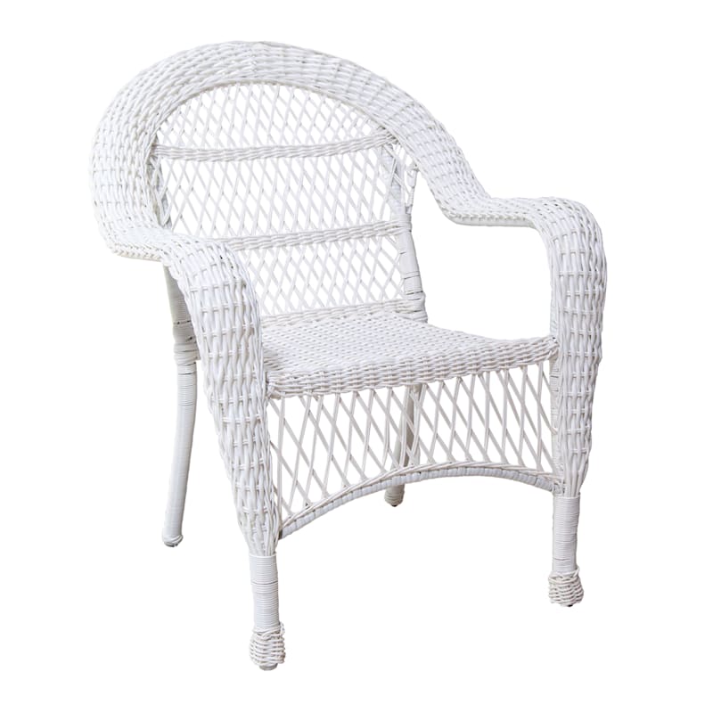 Opp White Wicker Outdoor Lounge Chair | At Home