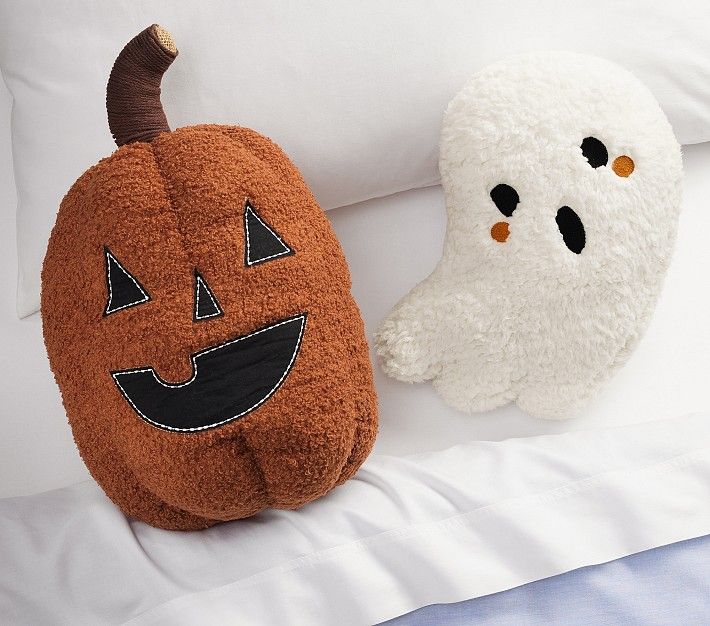 Sherpa Ghost & Pumpkin Pillow Bundle | Pottery Barn Kids