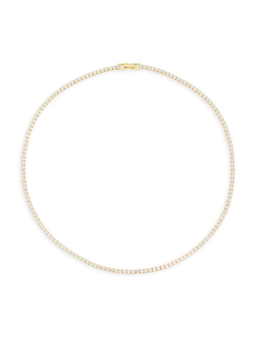 Tish 14K-Gold & Crystal Tennis Necklace | Saks Fifth Avenue