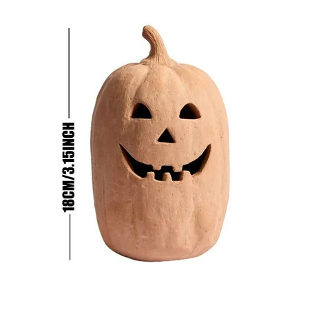 Terracotta Pumpkin Halloween Decor Blending Handmade Terracotta Art with Hallowmas Handcrafted Jack O'-Lantern for Home Mantel Fall Decor,3.15" | Walmart (US)