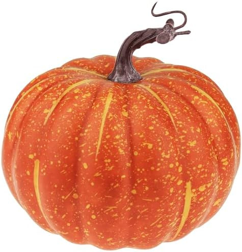 7 Inch Orange Artificial Pumpkin Fake Foam Lifelike Pumpkins Halloween Fall Harvest Thanksgiving ... | Amazon (US)