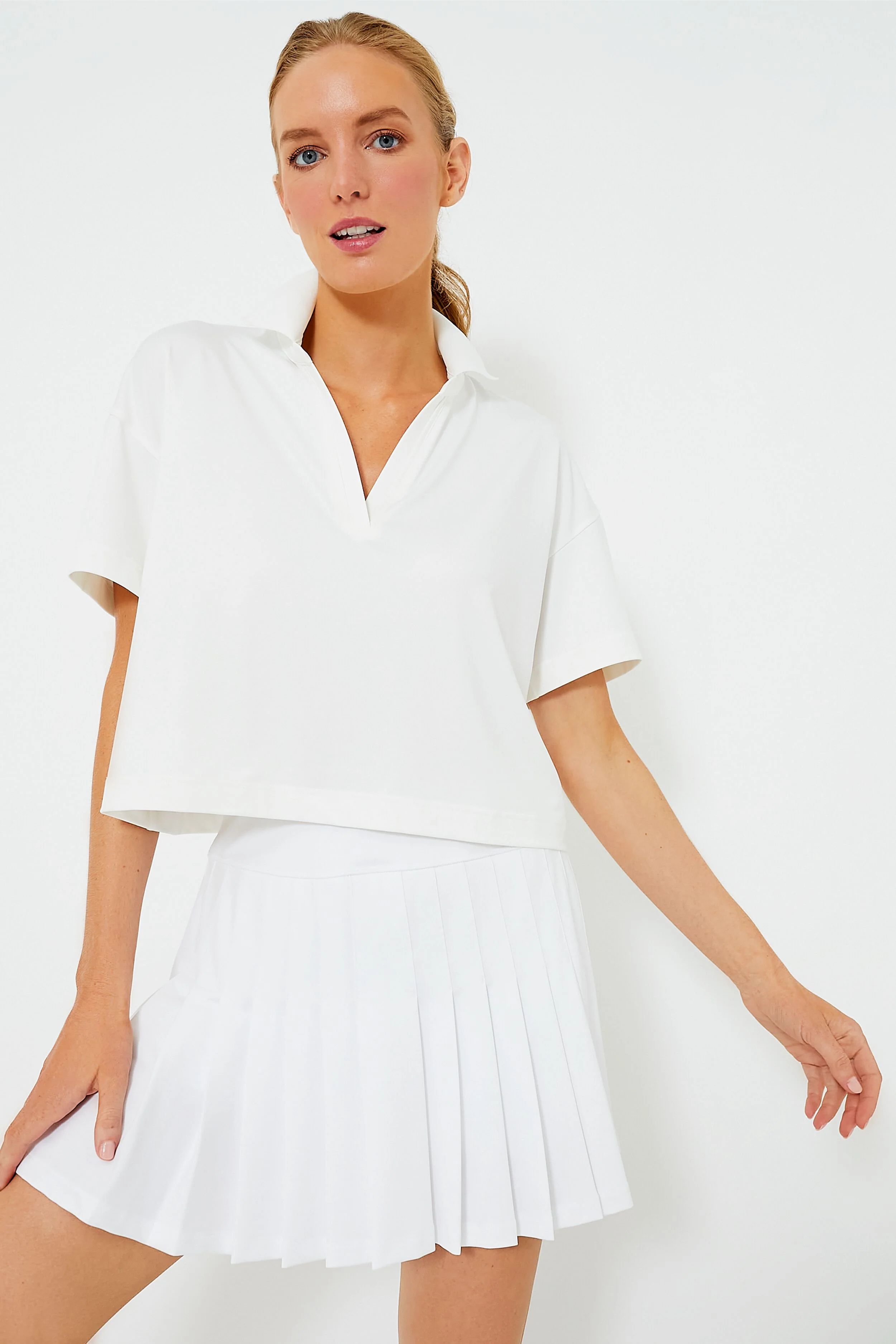 White Short Sleeve Caroline Polo | Tuckernuck (US)