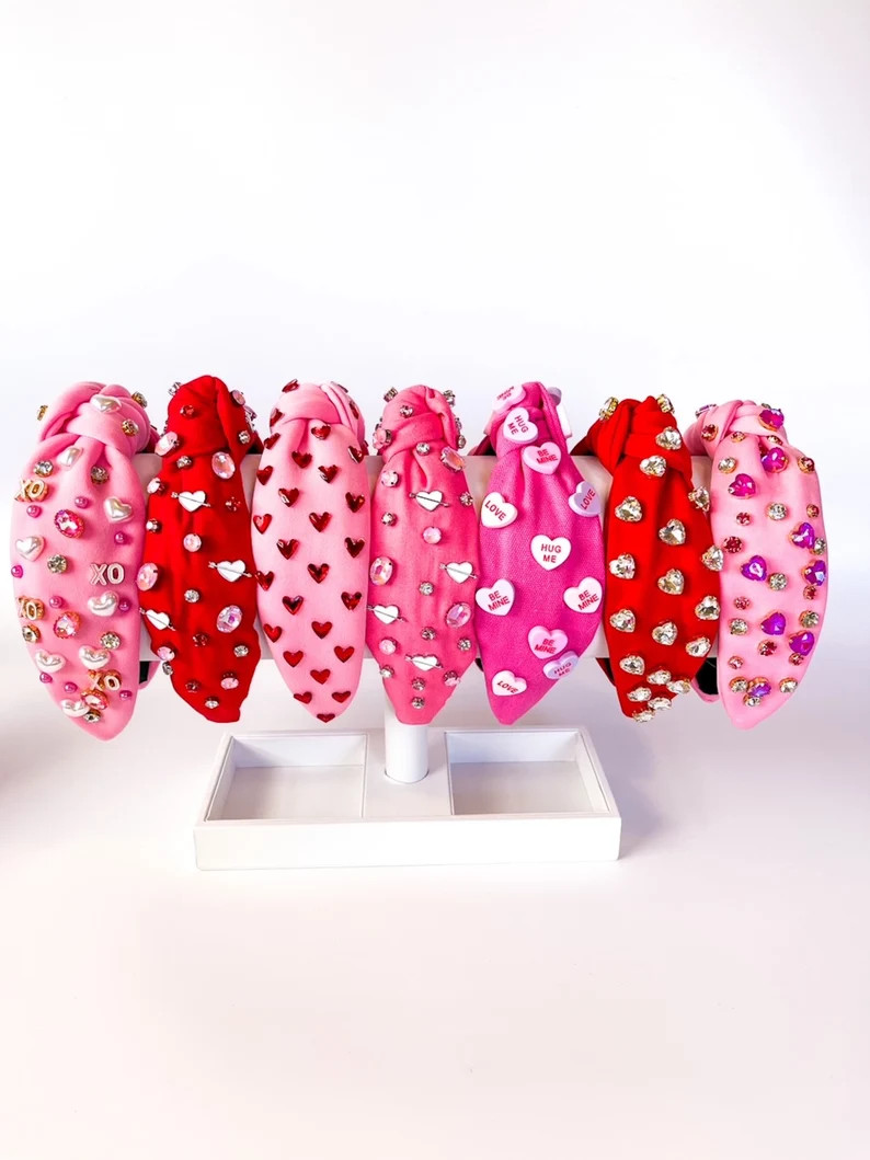 Valentine's Day Headband, XO Headband, Conversation Heart Headband, Knotted Valentines Headband, ... | Etsy (US)