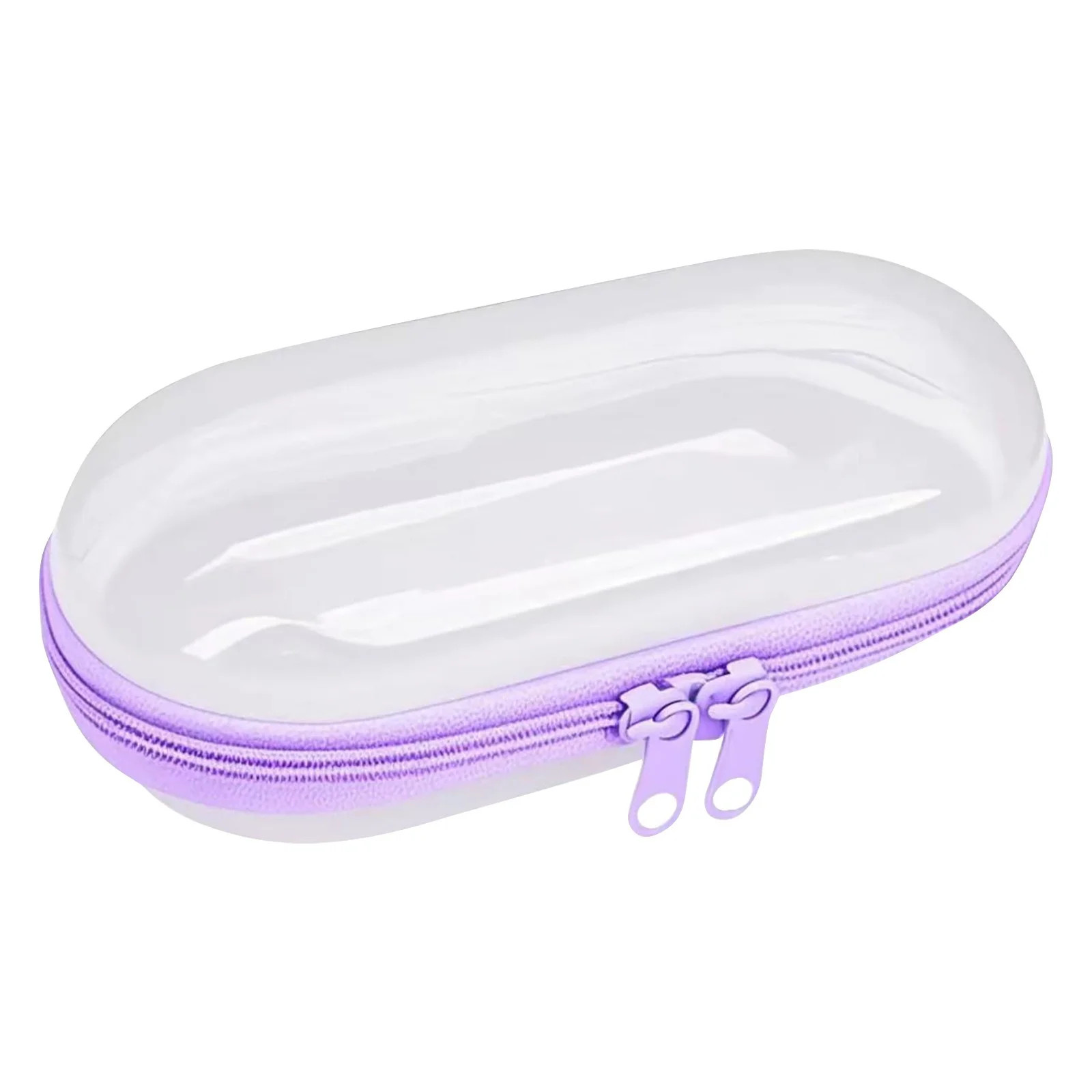 Lksixu Clear Hard Plastic Pencil Case, Double Zippered Hard Shell Pencil Pouch, Waterproof Toilet... | Walmart (US)