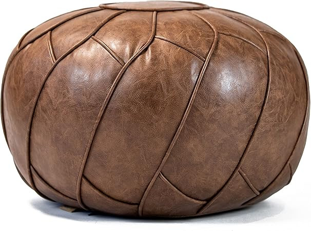 Moderner Faux Leather Pouf Unstuffed Ottoman Moroccan Footstool, Floor Footrest Cushion, Storage ... | Amazon (US)