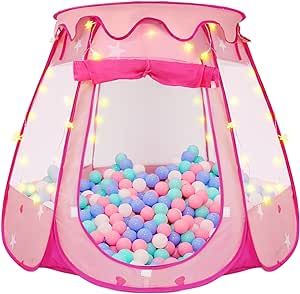 Princess Tent for Kids, Ball Pits for Toddlers 1-3 with Star Light, Girl Toys, 1/2/3 Year Old Gir... | Amazon (US)