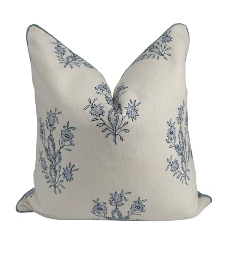 Throw Pillow for Home Mary Off-White Periwinkle Floral Pillow Cover Grandmillennial Pillow Cover ... | Amazon (US)