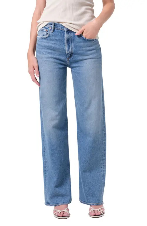 AGOLDE Ren High Waist Wide Leg Jeans in Measure M Ind at Nordstrom, Size 30 | Nordstrom