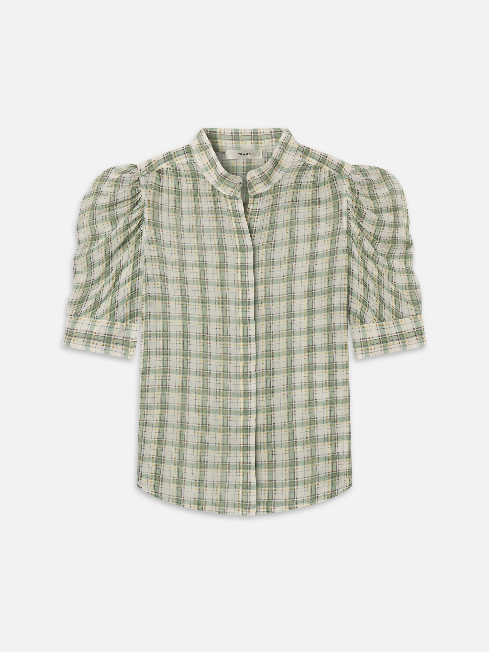 The Gillian Top -- Jade Green Plaid | Frame Denim