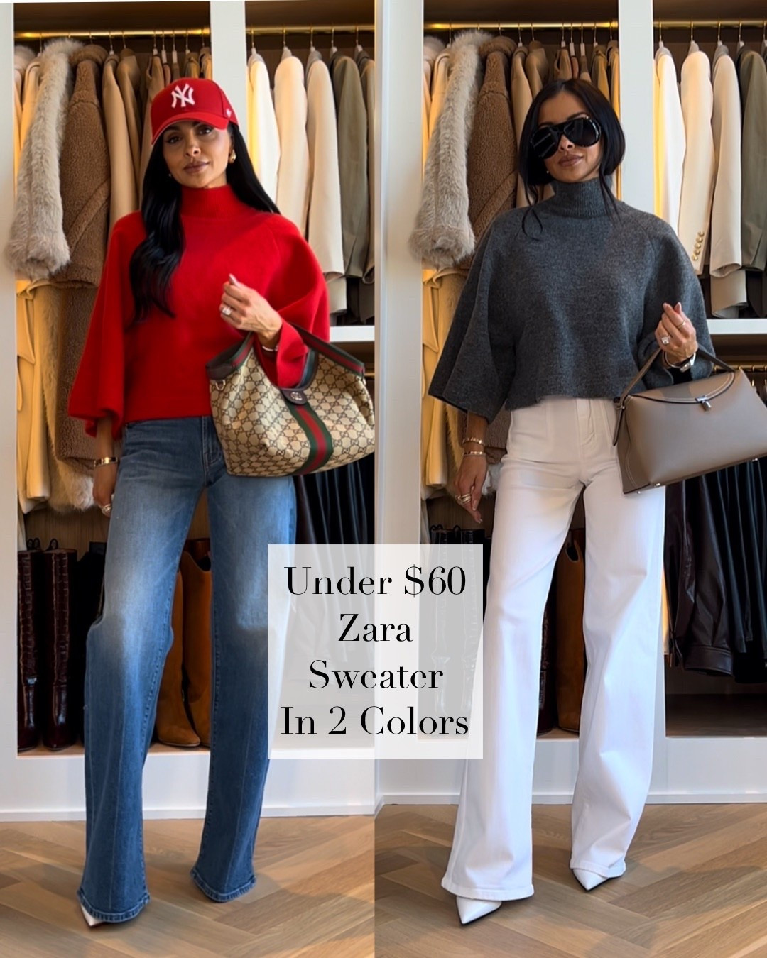 This Zara knit sweater has become a staple in my wardrobe for a quick, comfortable, and chic winter look. It’s under $60 and comes in 2 colors, making it an affordable find that meets my high standards!

Zara sweater comes- wearing an XS
Mother Jeans - wearing a 24, runs TTS
Le Slim Palazzo Jeans - wearing a 24, runs TTS
Gucci Giglio Bag - size Small

Miamiamine winter outfit inspiration Zara finds under 60 Zara sweater chic winter style Gucci bag styling Amazon accessories Nordstrom jeans white jeans outfit capsule wardrobe must haves

#LTKOver40 #LTKPetite #LTKmomlife